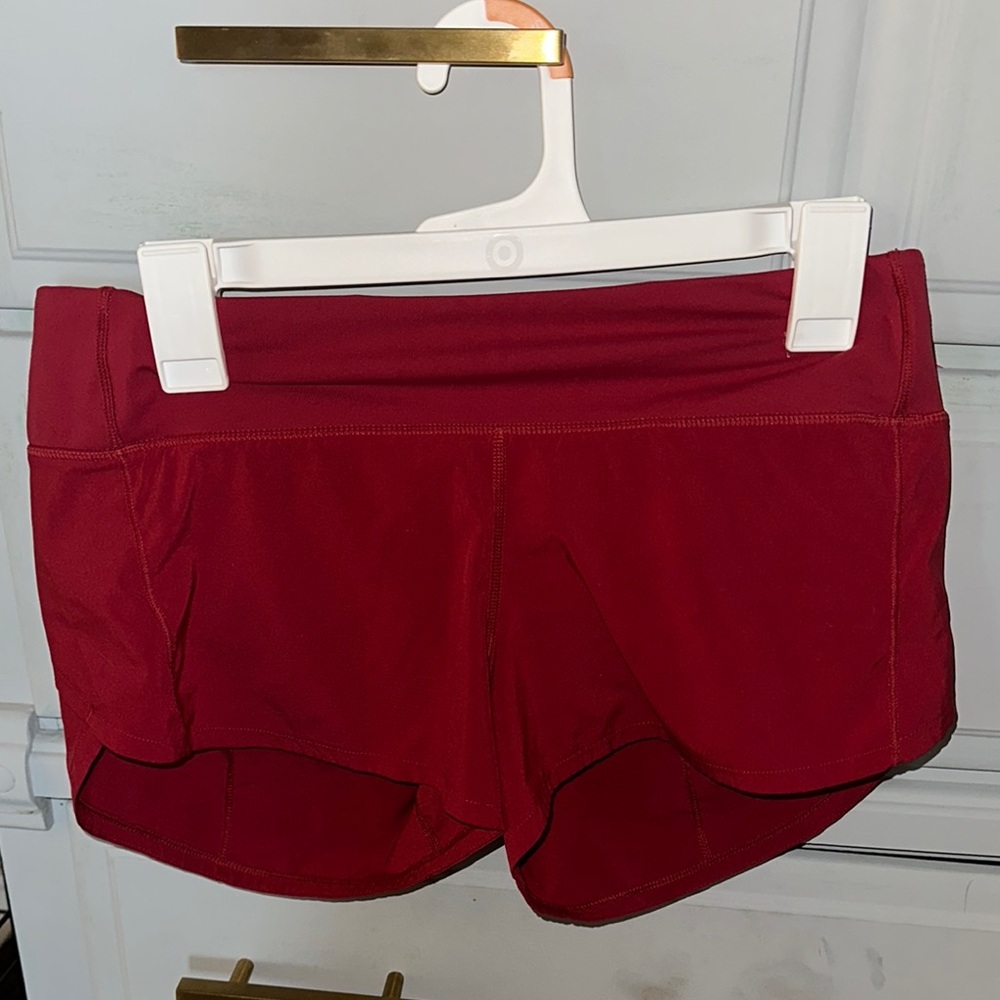 Lululemon Athletica Red Athletic Speed Up Shorts